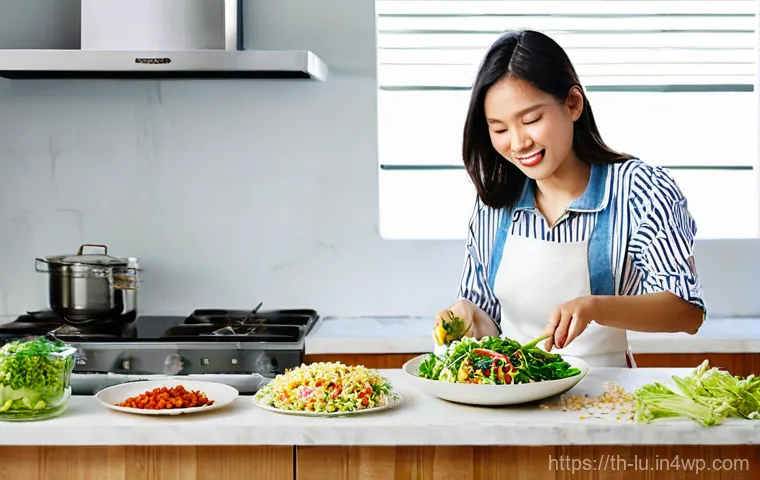 제로웨이스트 가정에서의 음식물 쓰레기 줄이기 - **Prompt: Mindful Grocery Planning at Home**
    "A bright, naturally lit kitchen scene featuring a ...