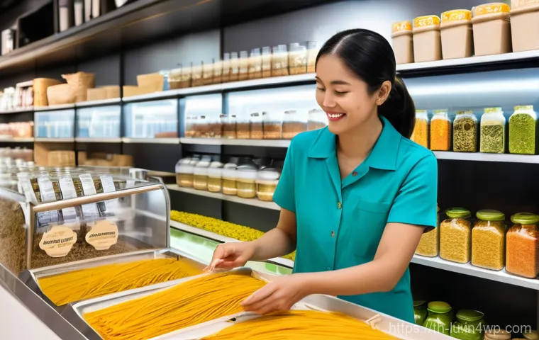 제로웨이스트 기업의 브랜드 가치 제고 방법 - **"A vibrant, modern zero-waste grocery store and refill station bustling with diverse Thai customer...