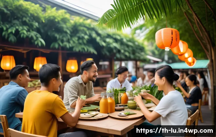 제로웨이스트 물품 대여 서비스의 필요성 - A vibrant Thai community festival scene showcasing eco-friendly zero waste rental equipment in use: ...